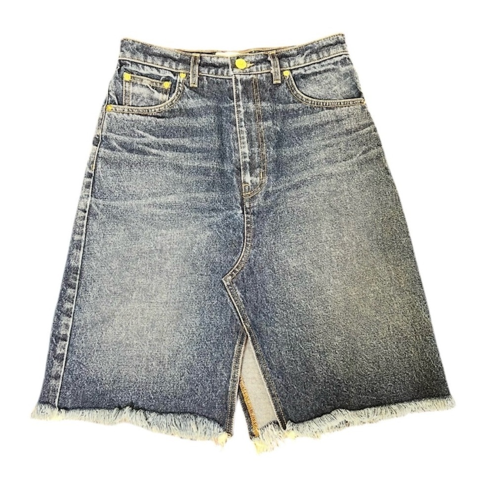 ANTHROPOLOGIE TwentySixHundred Denim Knee Length Split Hem Jean Skirt Boho